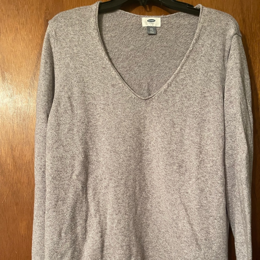 Grey V-Neck Sweater